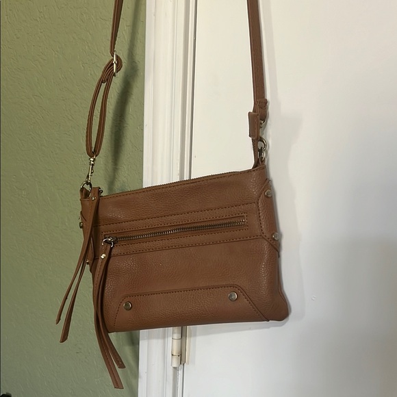 Tan Leather Crossbody Bag - Picture 1 of 8